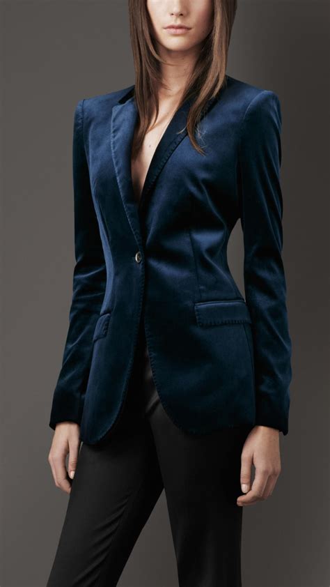 navy blue velvet jacket ladies.